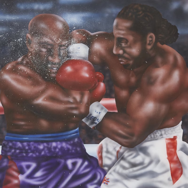 Painting of 2 male boxers by Mattia Guarnera-MacCarthy - BA Fine Art: Painting - Camberwell College of Arts.
