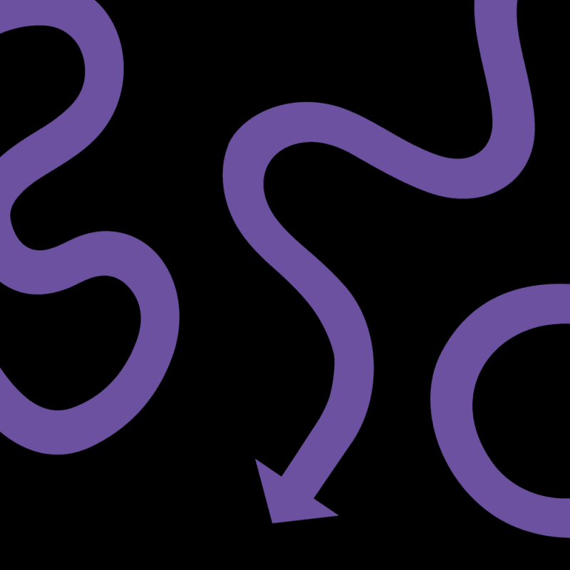 Purple arrows on a black background