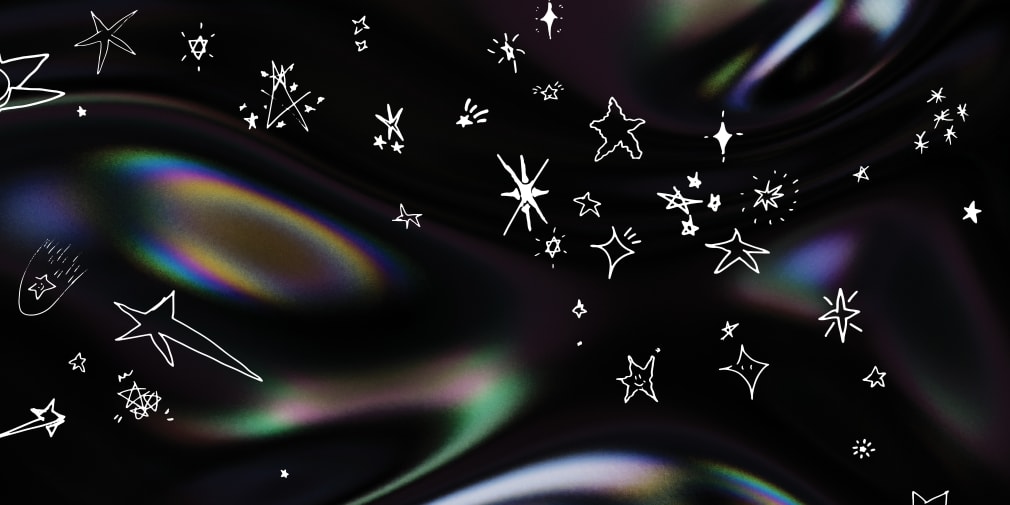 Holographic night sky with student drawn stars