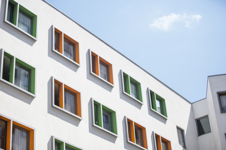 Exterior shot of Emily Bowes Court hall of residence