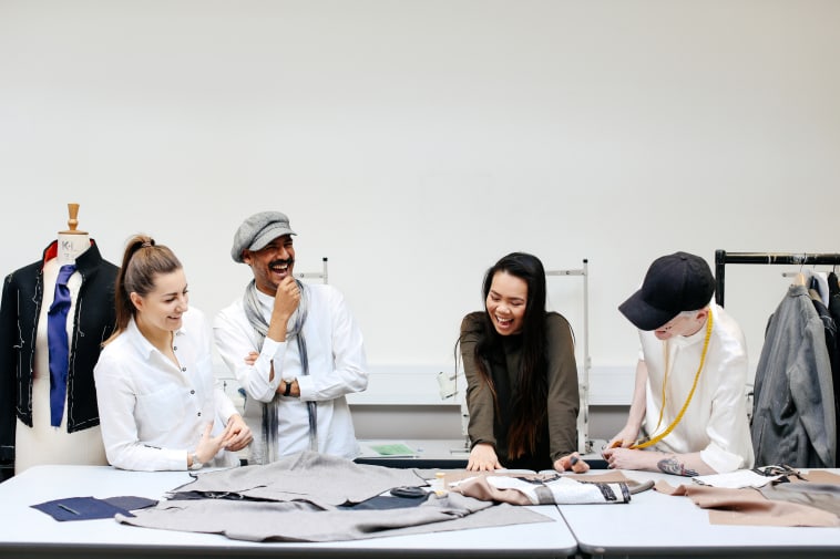 Students and Tutor discussing work