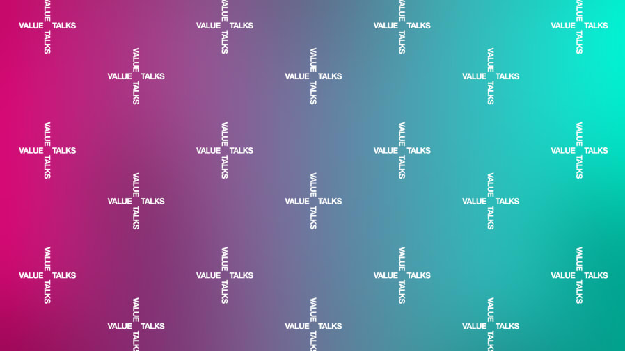 Gradient background with Value Talk text on top.