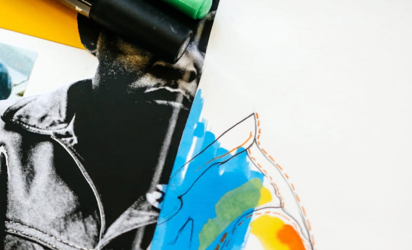 Collage with picture of Black Panthers and illustrations.