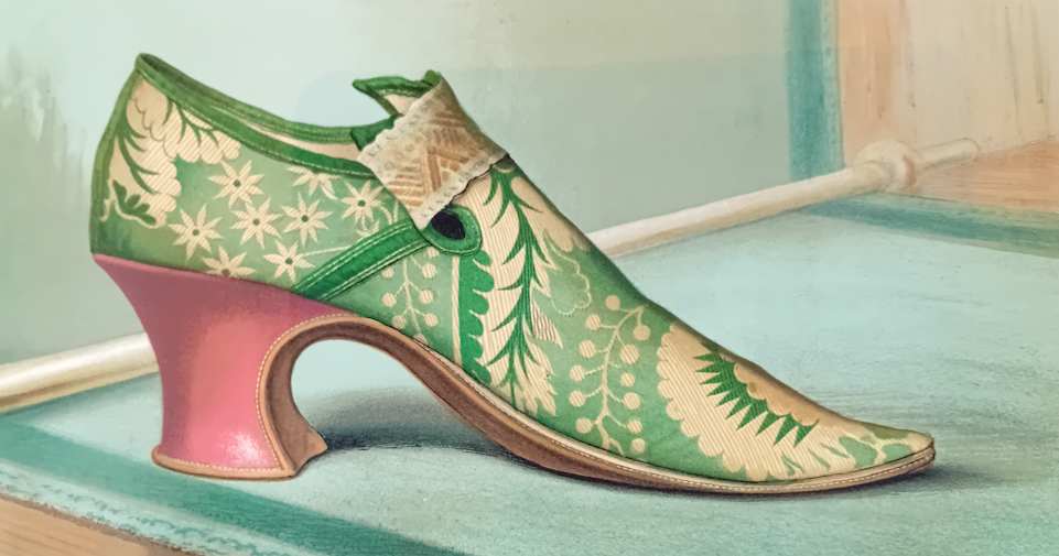 Green shoe in 'Ladies' old fashioned shoes' book