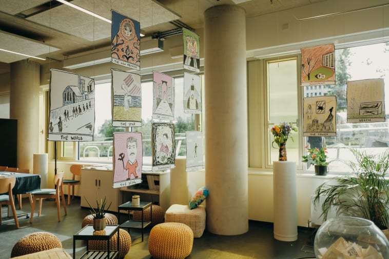 Tarot card installation at SEEDED exhibition at UCL East’s Urban Room  Noemi Gunea 2023 