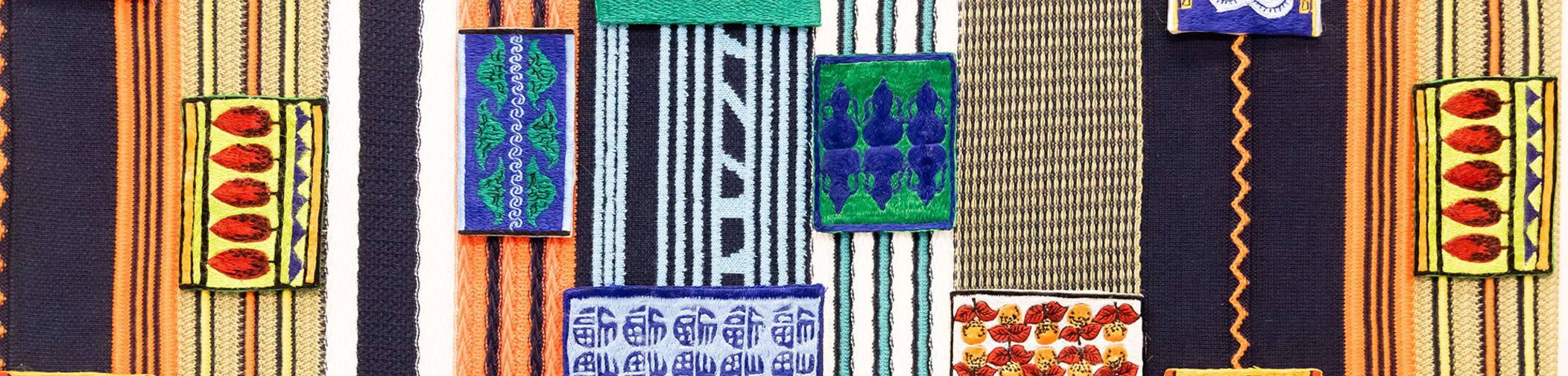 Multi-coloured 	Painting and textile installation