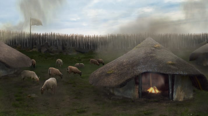 Celtic fort reconstruction concept- art foundation