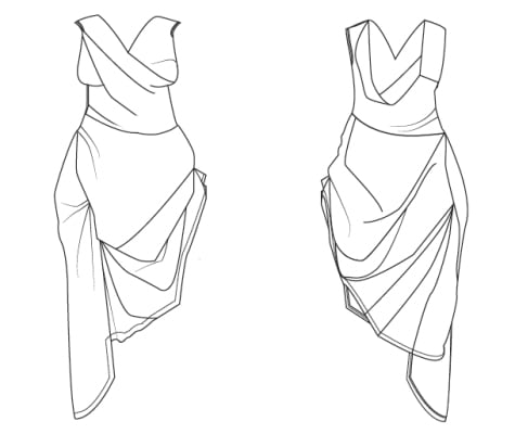 Tech Pack for MATILDA DRESS | Look 2 from REINFORCING FLUID FEMININITY