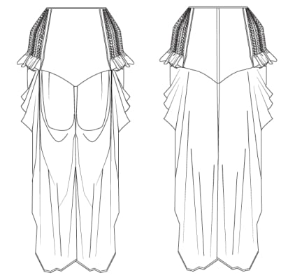 Tech Pack for HELENA TROUSERS | Look 1 from REINFORCING FLUID FEMININITY