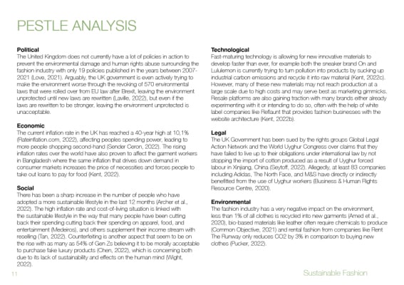 PESTLE Analysis from Sustainability Trend Report