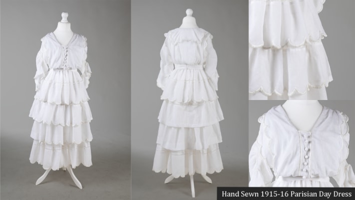 Hand Sewn 1915-16 Parisian Day Dress