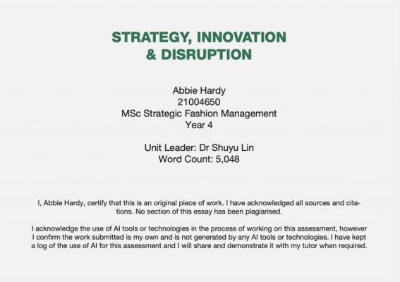 Strategy, Innovation & Disruption Report