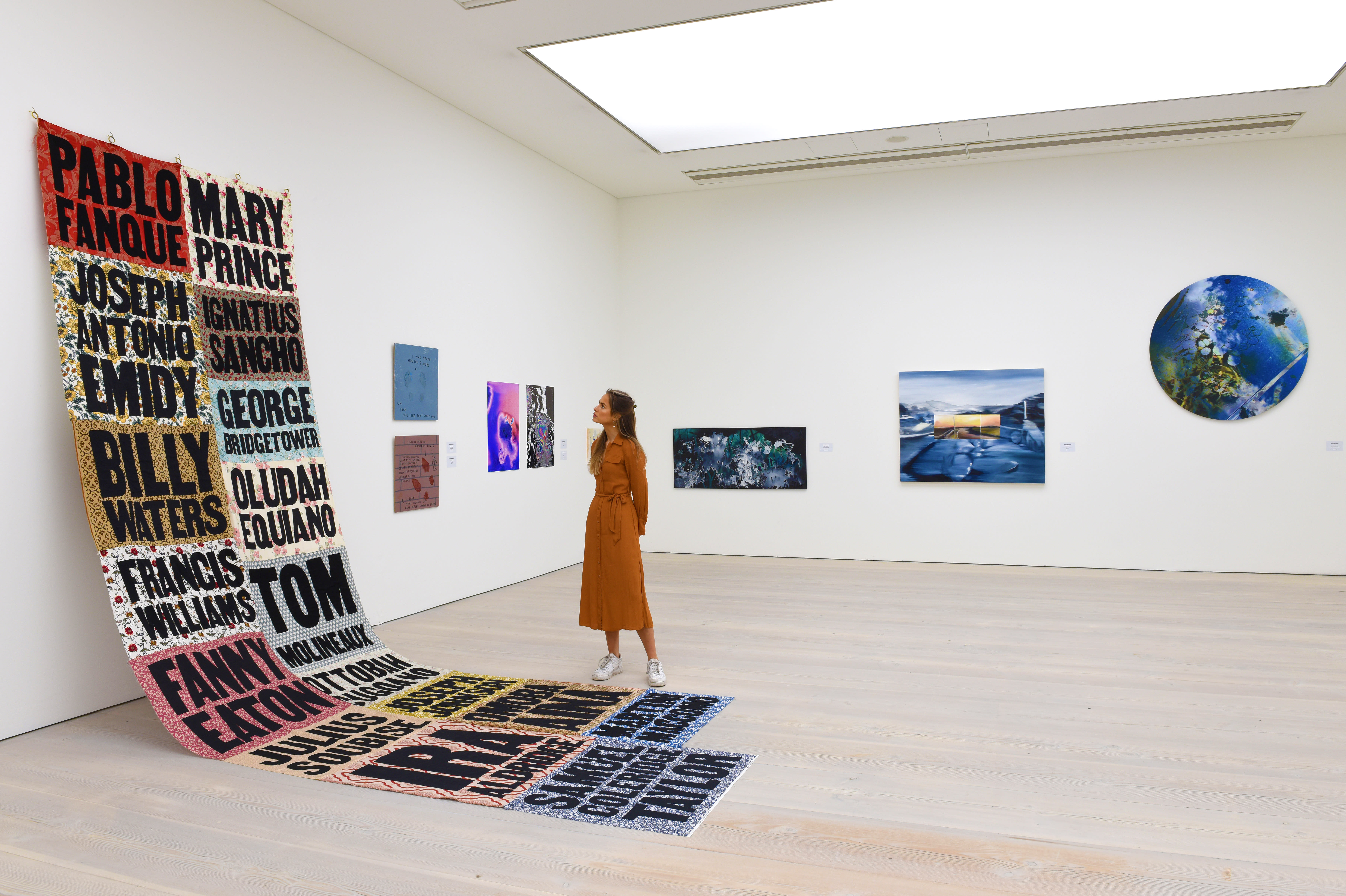 Artworks on wall at viewing