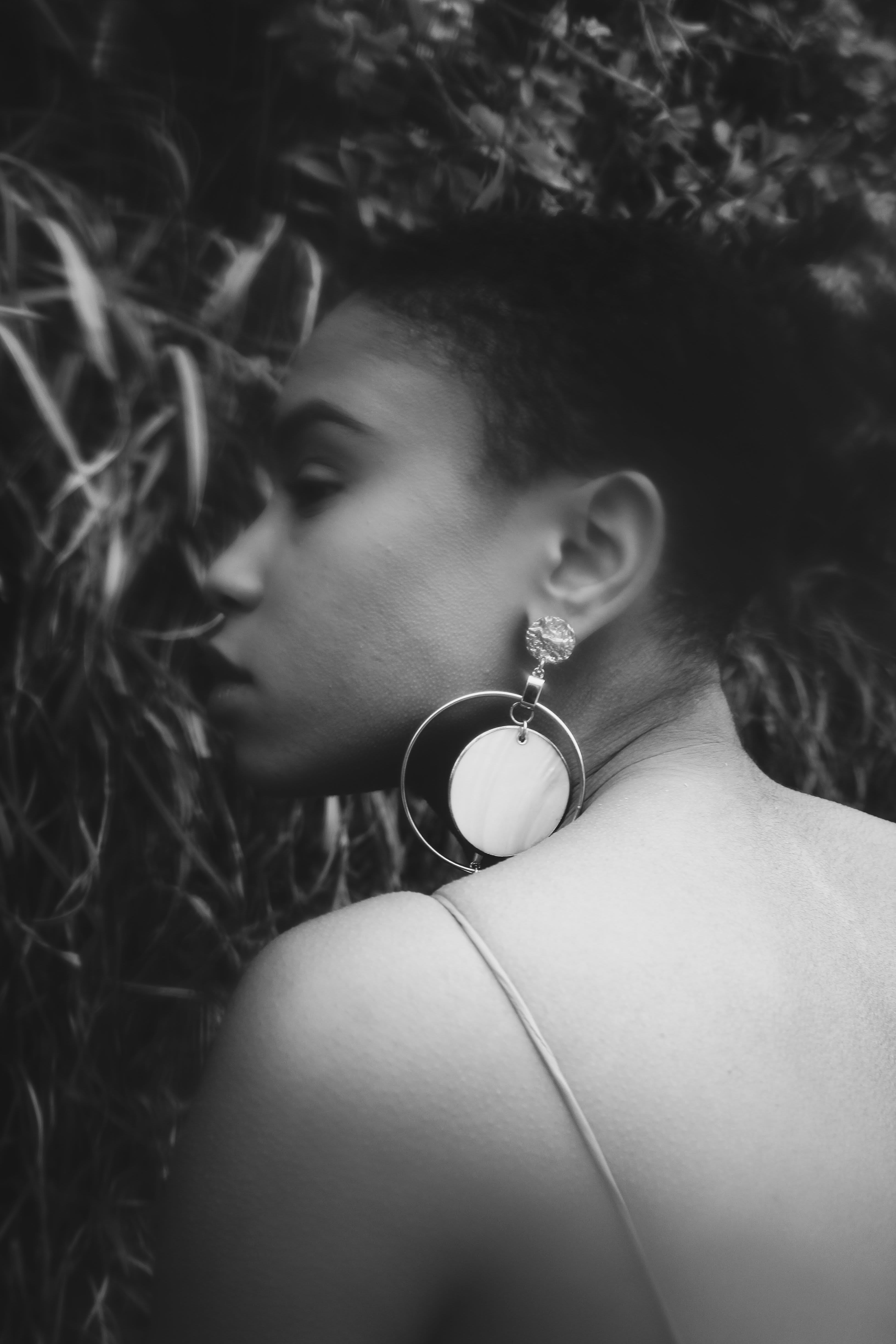 Lady with circle earing