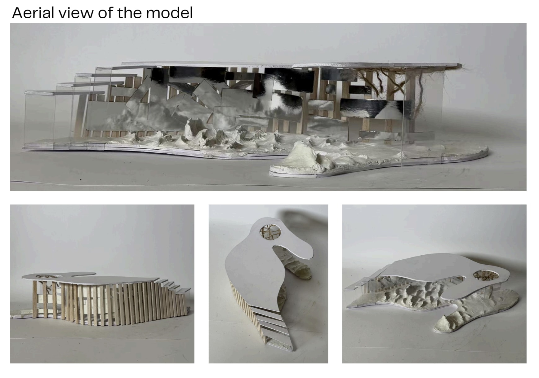Collage of images of an architecture model.