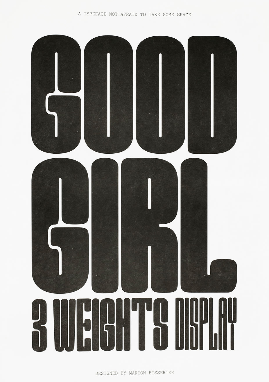 Graphic poster - black letters on white background.