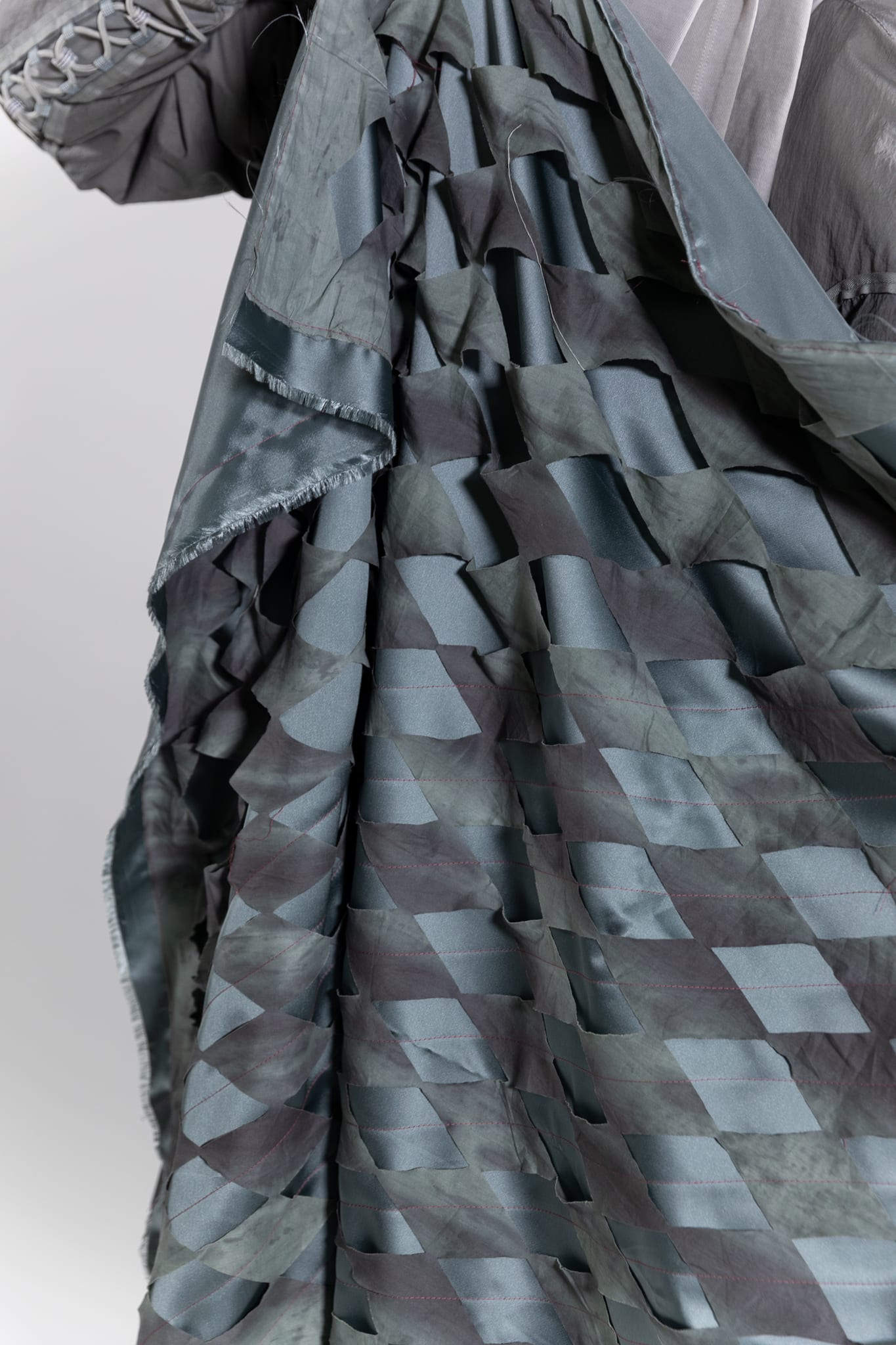 Close-up of the Argylle patterning on part of Lucas's design