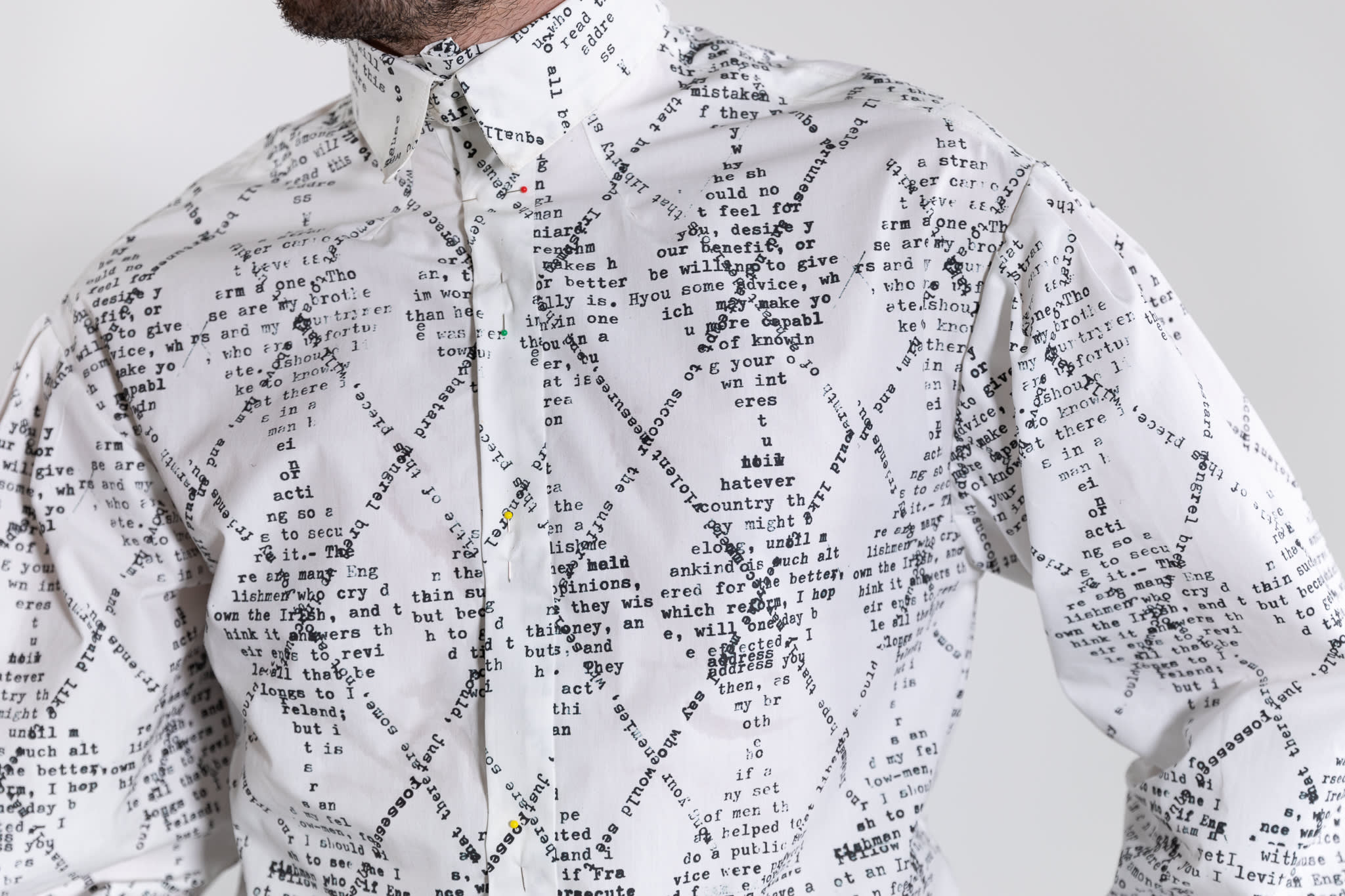 Close up of Bysshe's shirt designed for Jack