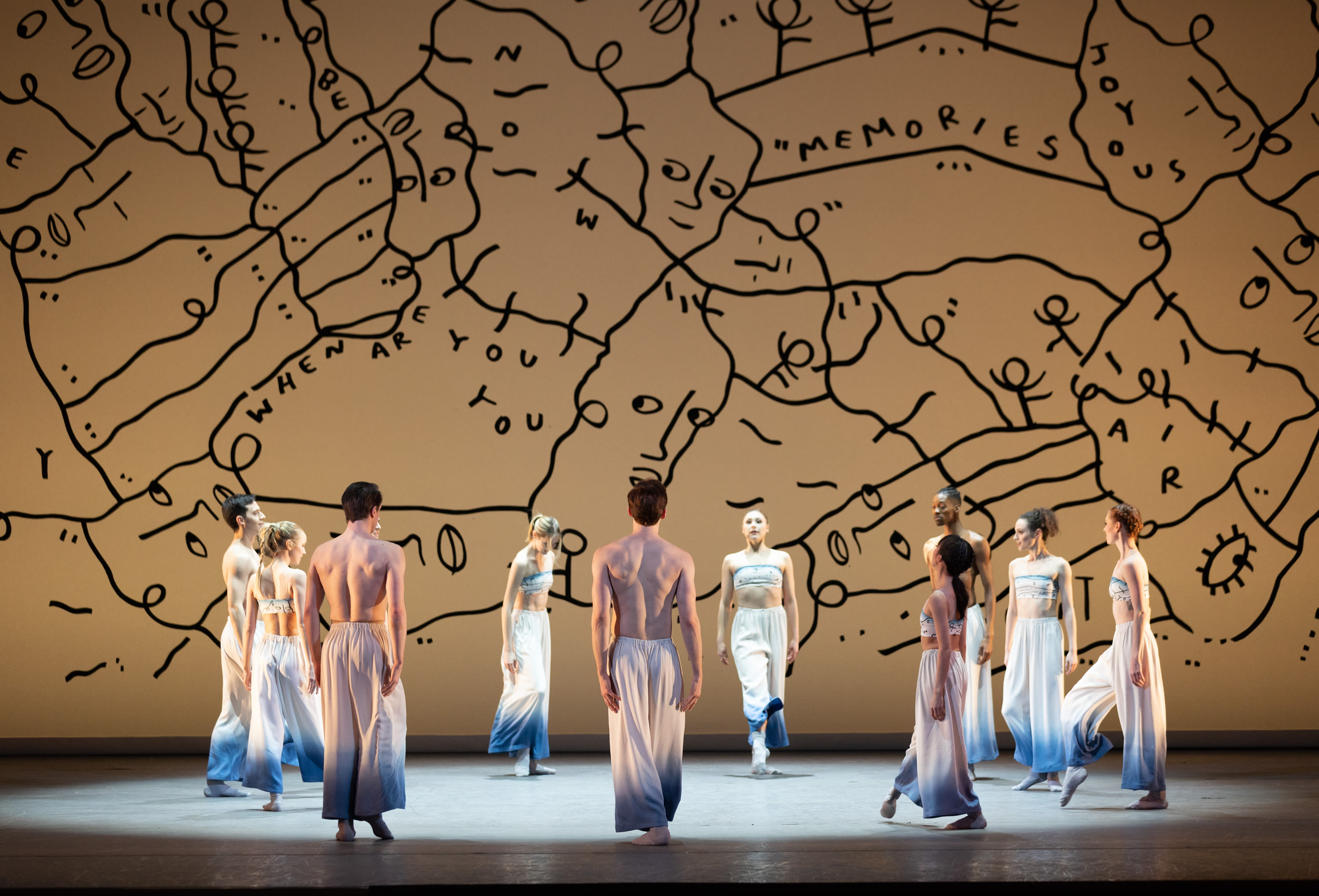 A group of ballet dancers during a performance