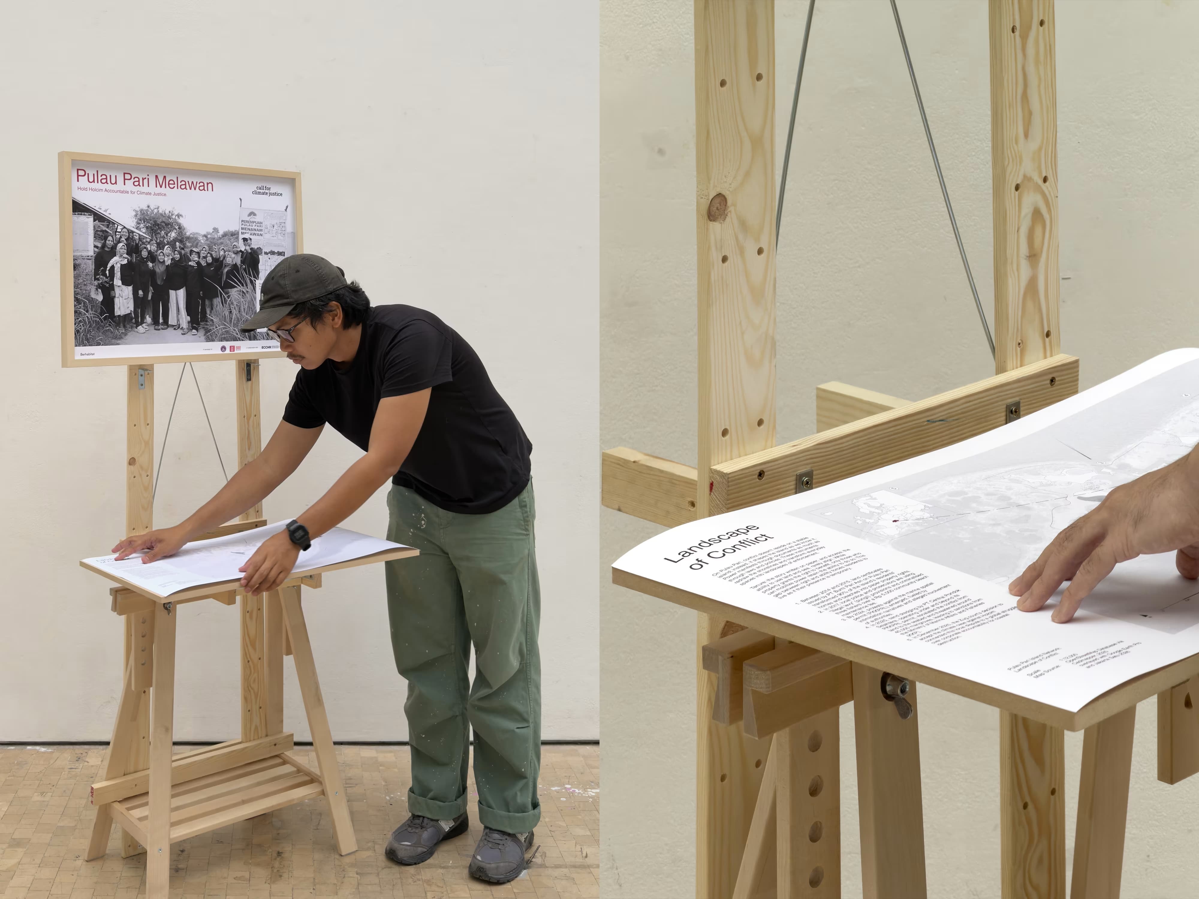 An image of a man leaning over and working on a project