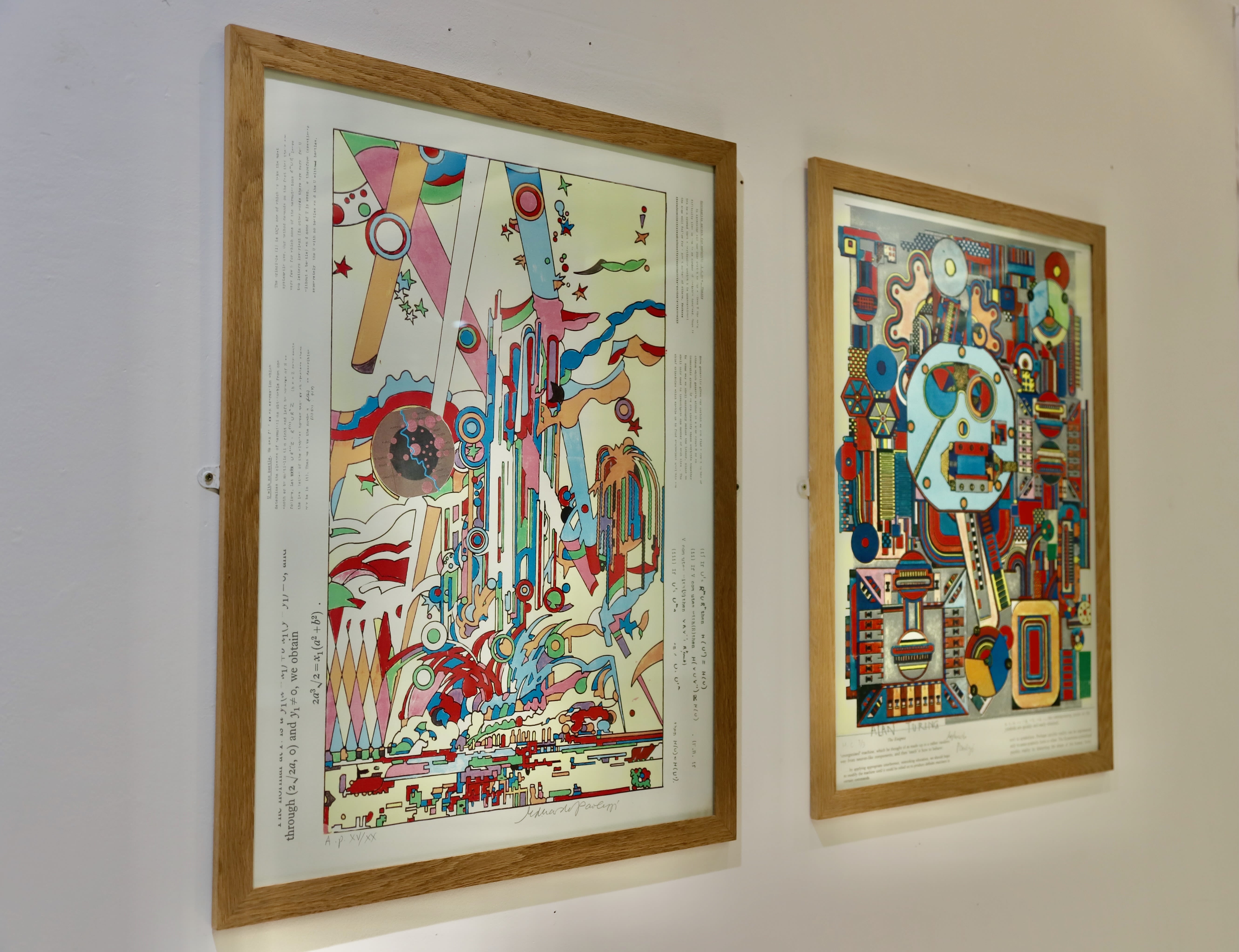 Two framed Paolozzi prints hanging side by side
