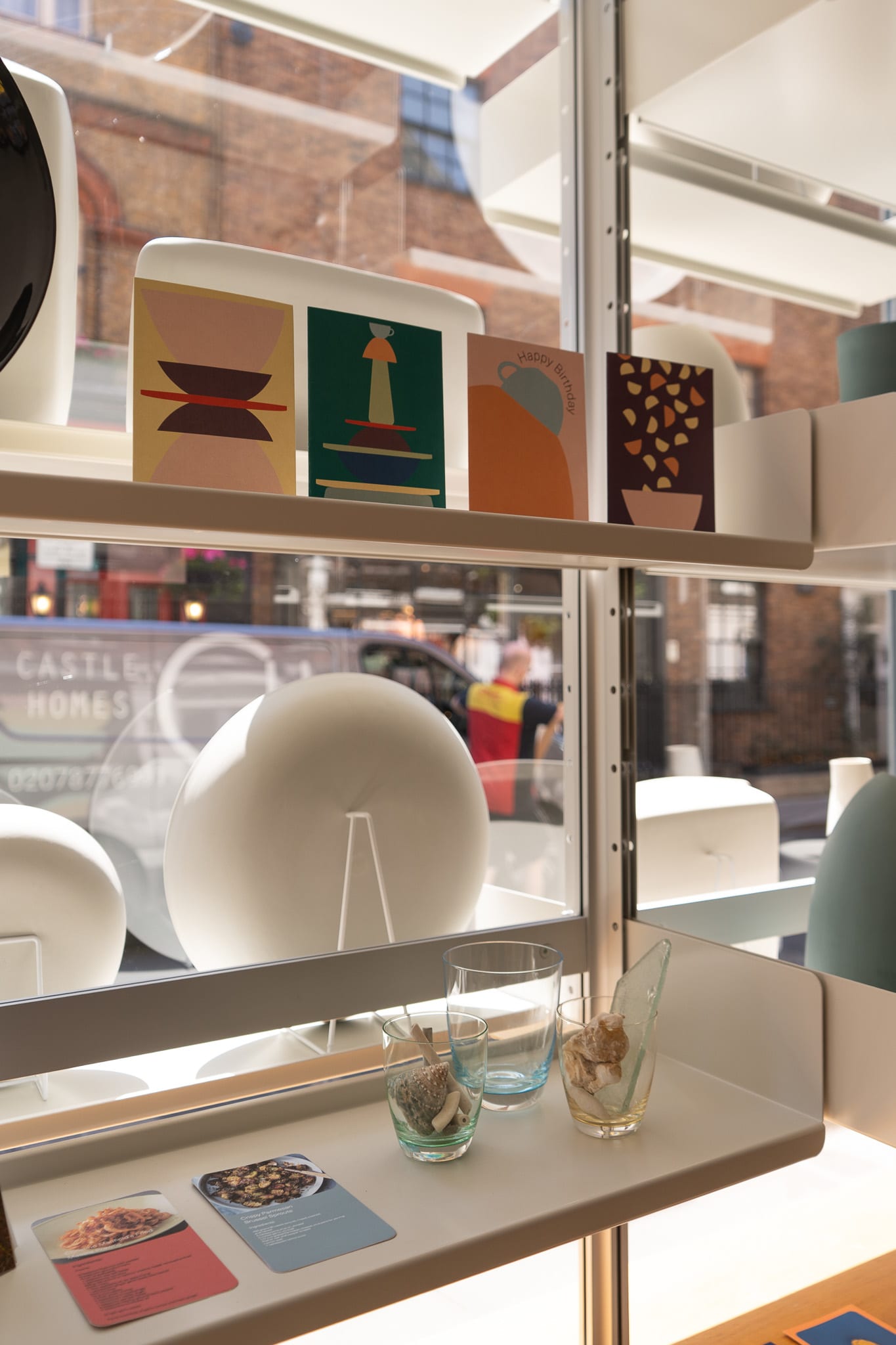 This is a photo of a window display of ceramics