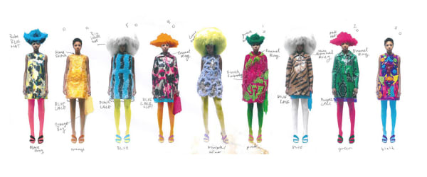 Collage of models wearing looks from one collection