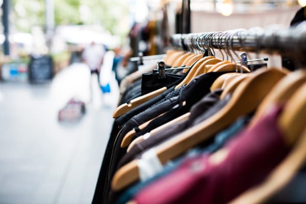 Clothes on rack