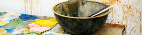 Student preparing materials