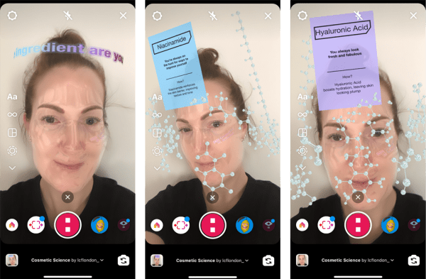 Person trialling the social media filter on their face