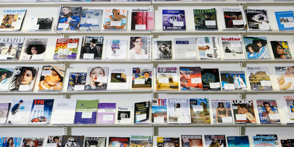 Magazines in the labrary, John Prince's Street building