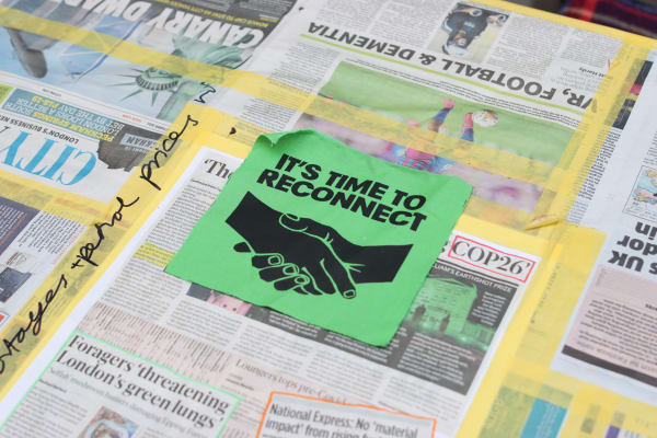 A banner which reads 