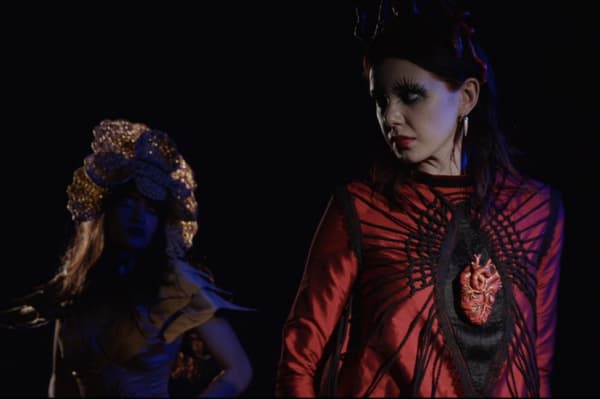 Superego (the mind) and id (the heart) costumes