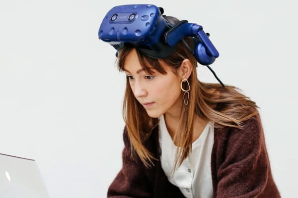 Ludmila Moleman in the studio, Virtual Reality: London College of Communication | Photograph: Alys Tomlinson