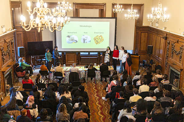 Overhead view of a conference