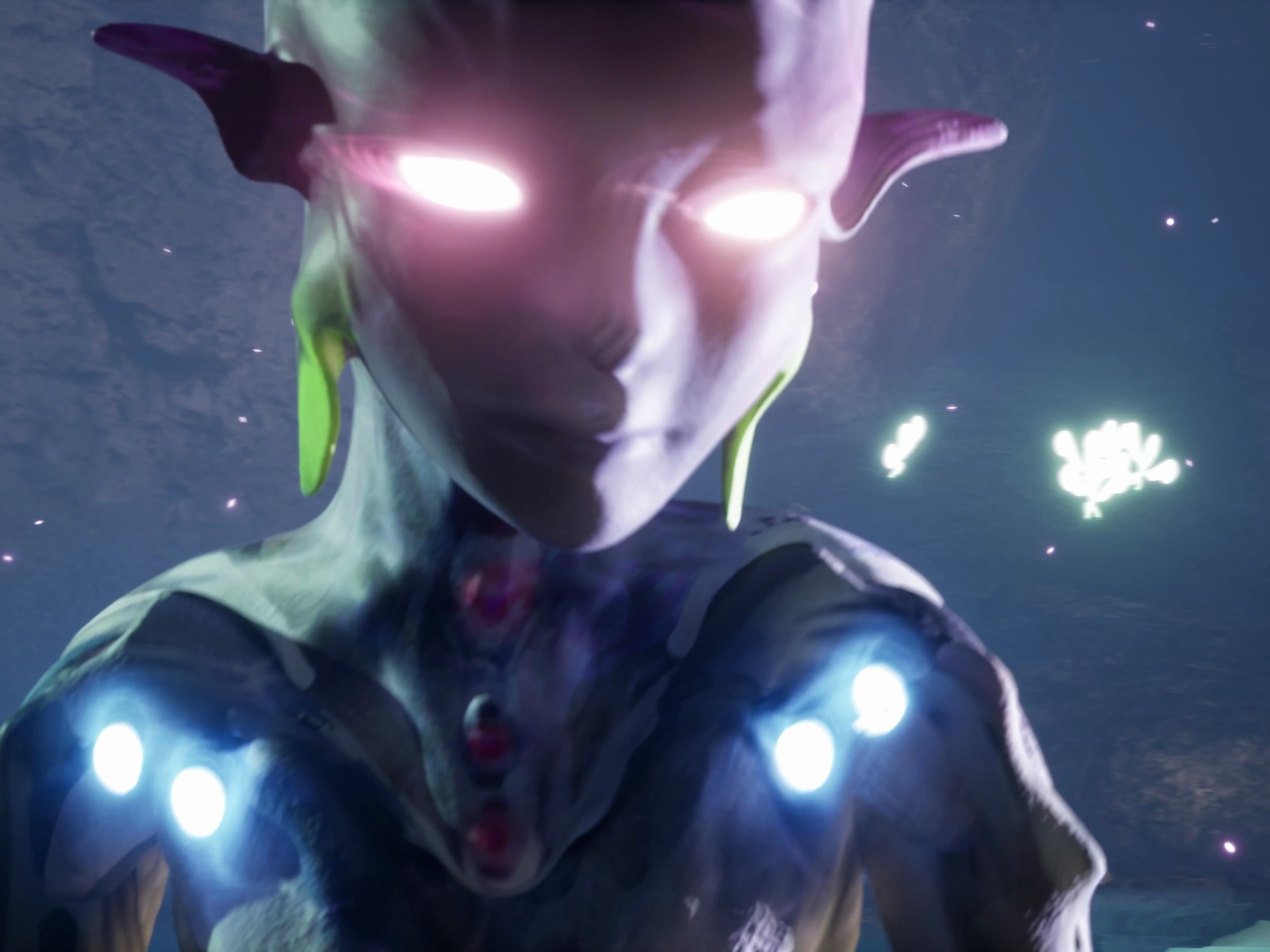 Close-up of AI generated alien.