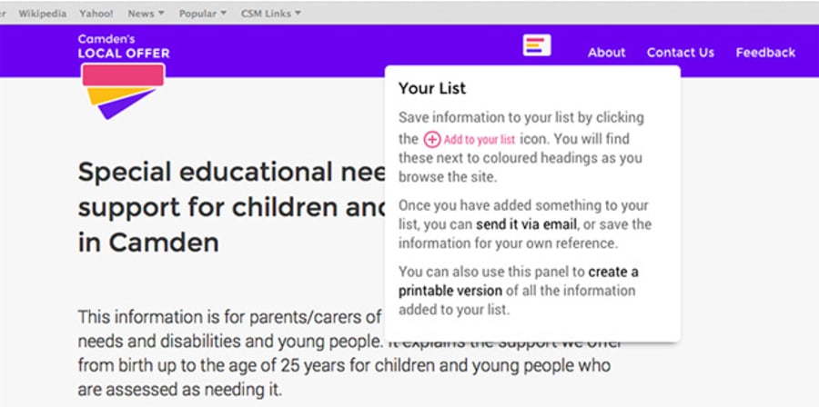 Screenshot of a website