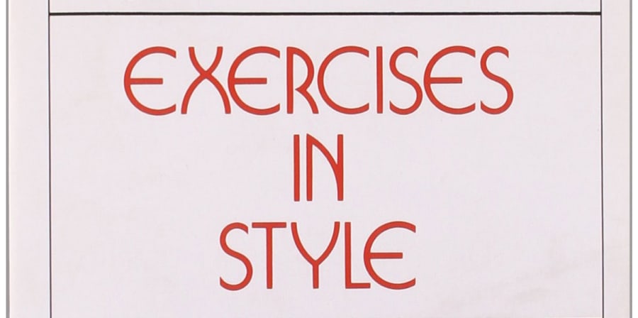 Sketches of bodies in movement on the book jacket of 'Exercises in Style'.