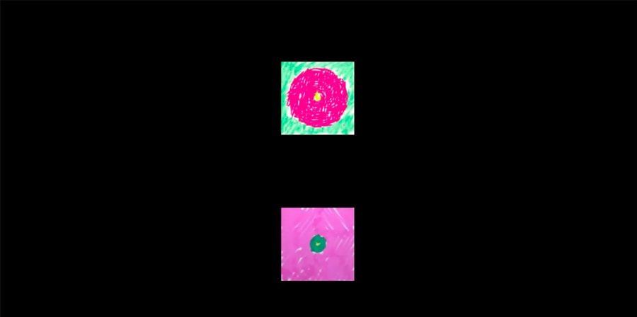 A motion still of flowers doodles inside the LCC logo.