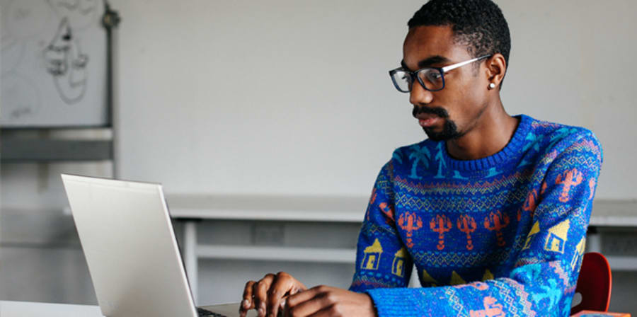 Student on laptop
