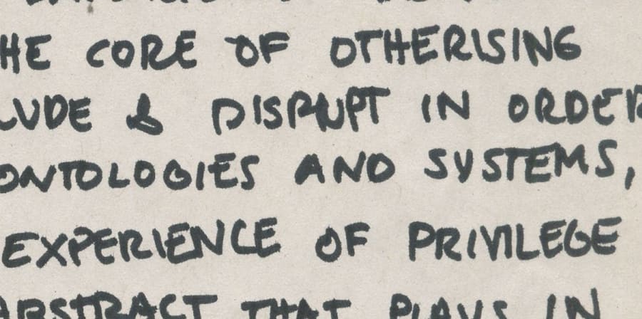 Image depicts handwriting which explores the importance of creative research.