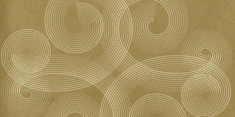 White swirl pattern on gold background