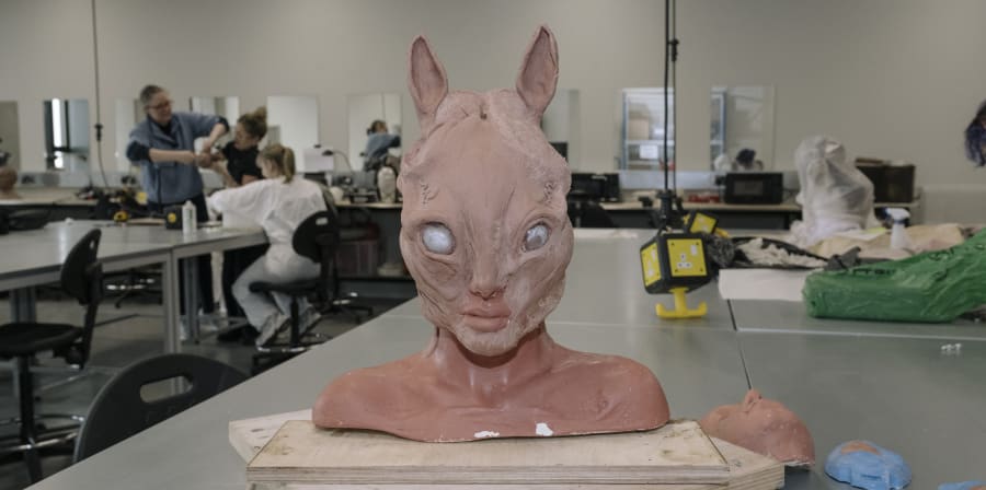 3D prosthetic model head with pointed ears