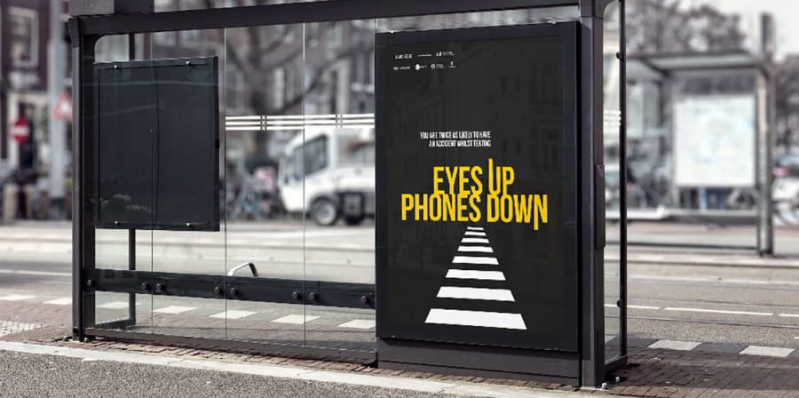 Reana's concept art for Re:act bus stop posters.