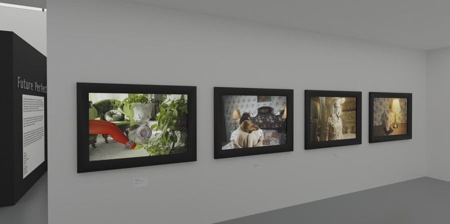 A Sketch-Up concept of an art space showing Giulia's work.
