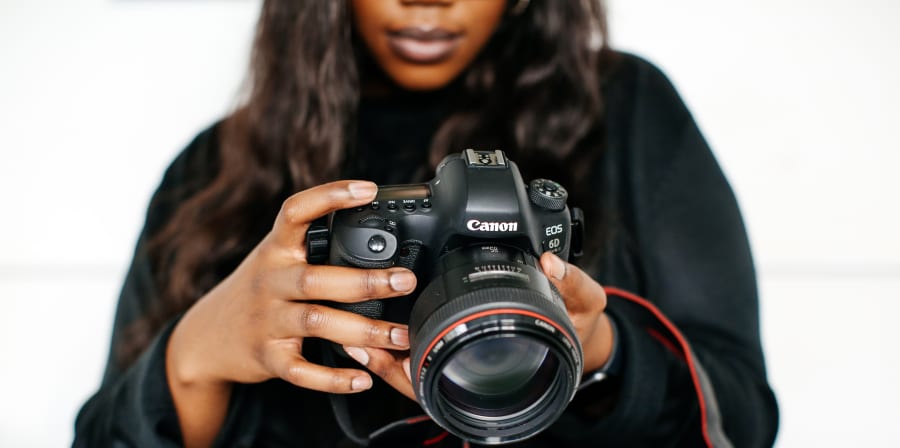 Person holding camera