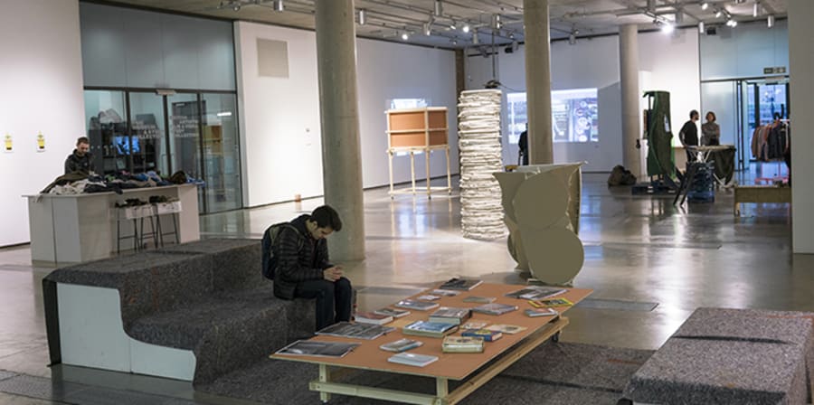 People viewing works in the Lethaby Gallery