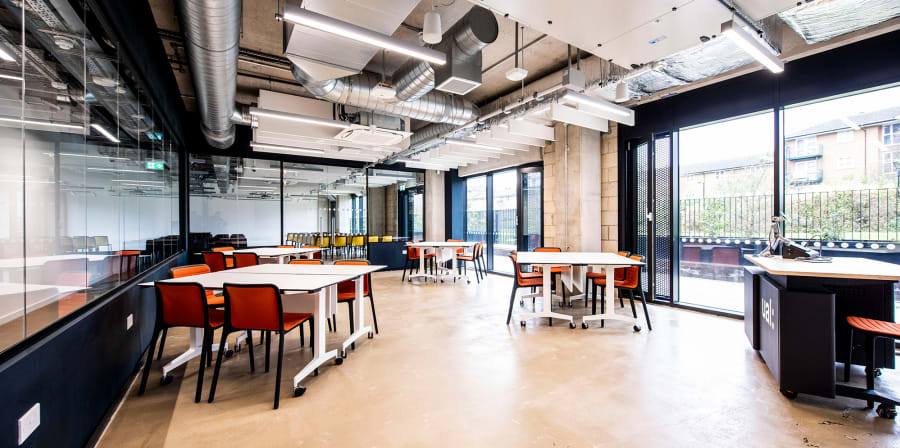 Training lab space at the Hub.