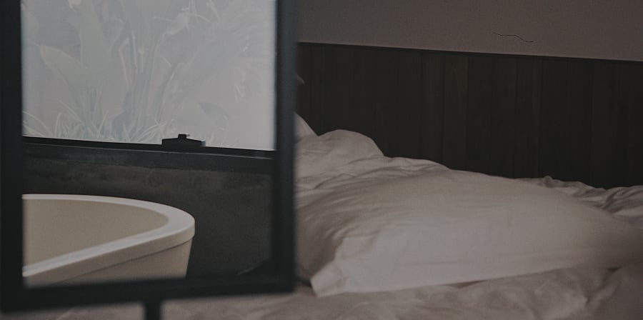 Photograph of an object reflected in a mirror