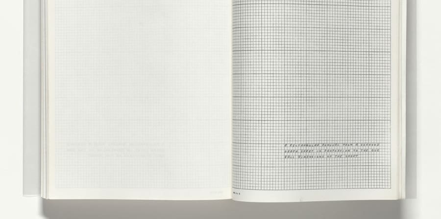 A grid graphic created by Lawrence Weiner for The Xerox Book.